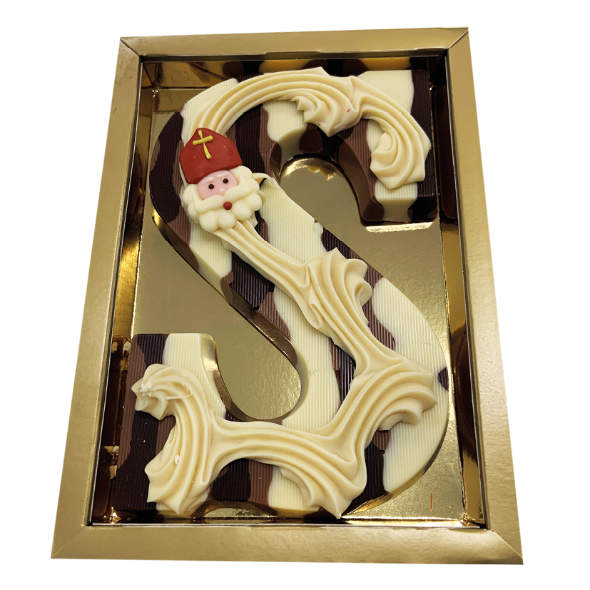Letter S MARMER luxe gedecoreerd 200 gram